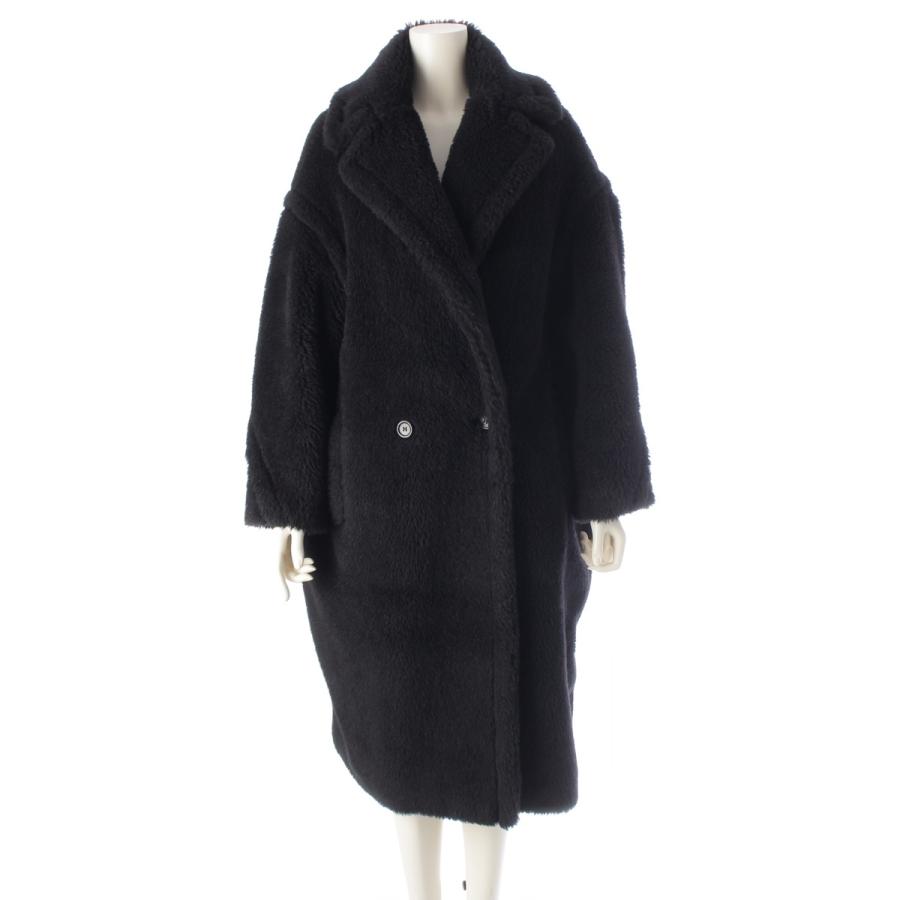 アルパカ混◎マックスマーラ　シャギーコート　テディ　ゆったりシルエット　ブラック アルパカ混◎マックスマーラシャギーコートテディゆったりシルエット