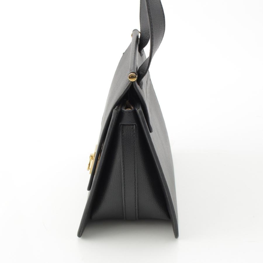 Polene ポレーヌ Num〓ro Sept レザー ロゴ ショルダーバッグ ブラック