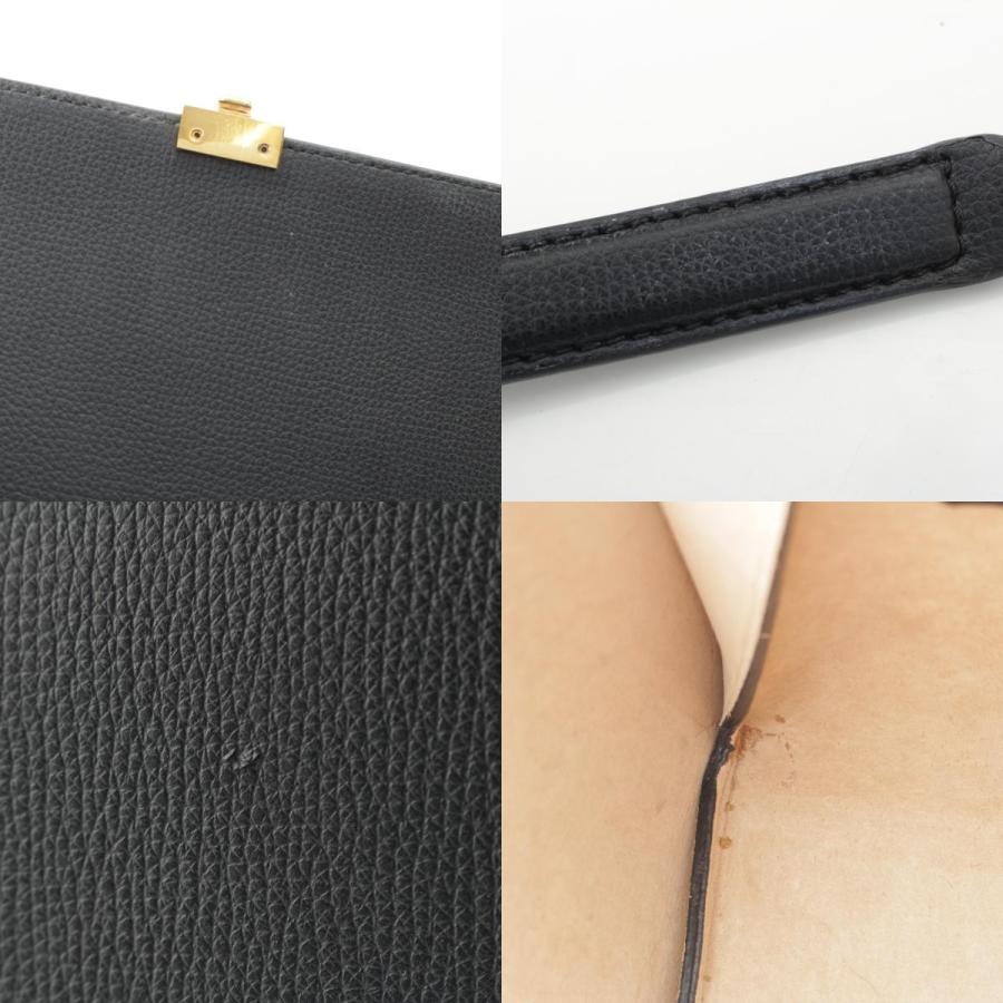 Polene ポレーヌ Num〓ro Sept レザー ロゴ ショルダーバッグ ブラック