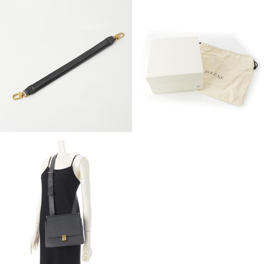 Polene ポレーヌ Num〓ro Sept レザー ロゴ ショルダーバッグ ブラック