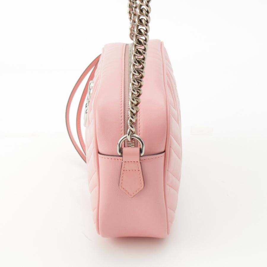 GUCCI グッチ GGマーモント ピンク 巾着 ショルダーバッグ チェーン GUCCI（グッチ） GGマーモント クロスボディ カメラバッグ チェーン