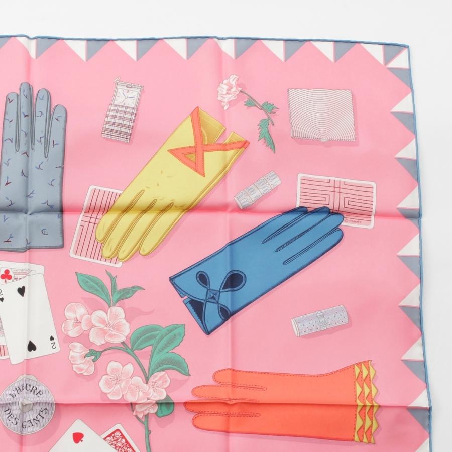HERMES（エルメス） 25年 シルク カレ90 L'HEURE DES GANTS 手袋の時計
