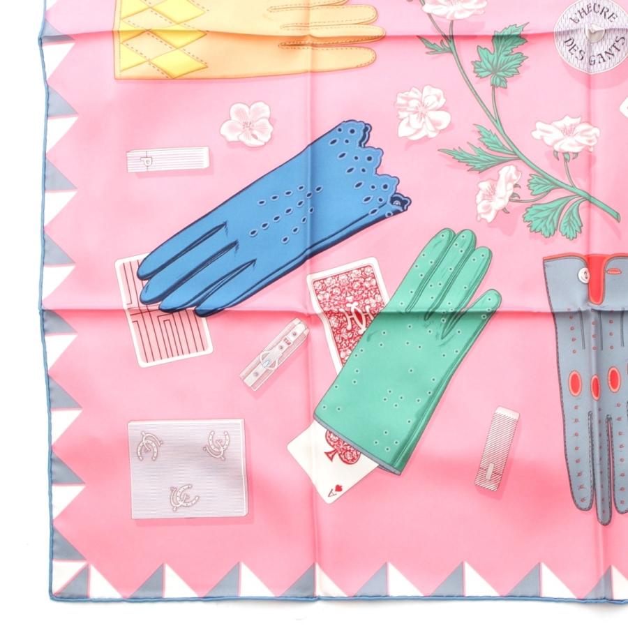 HERMES（エルメス） 25年 シルク カレ90 L'HEURE DES GANTS 手袋の時計