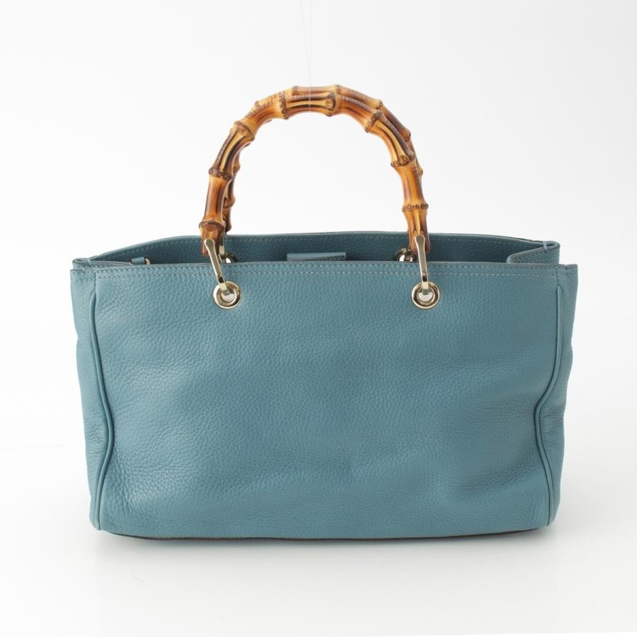 GUCCI（グッチ） レザー ロゴ バンブー 2WAY ショルダー ハンドバッグ 