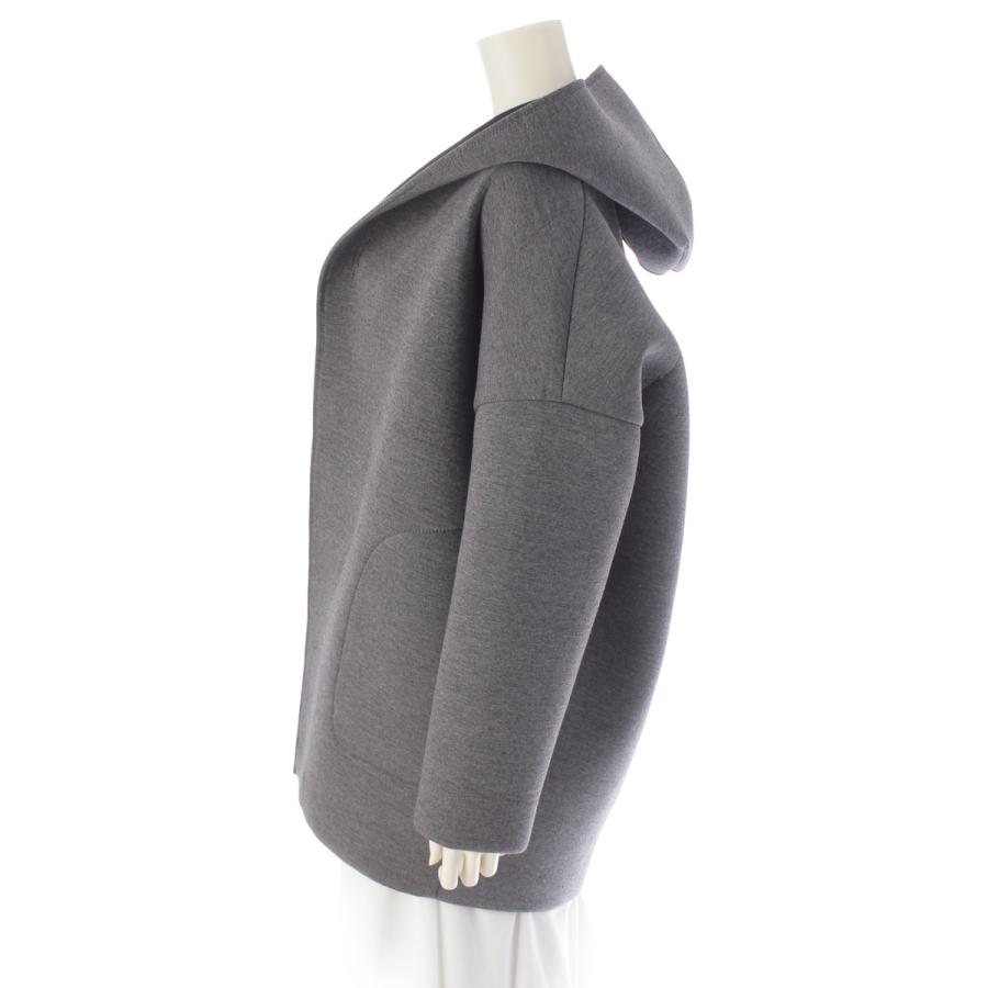 美品✨ebure エブール ボンディング フーデッドコート 黒 グレー　36 ebure エブール ボンディング フーデッド コート 3010400212 グレー 36