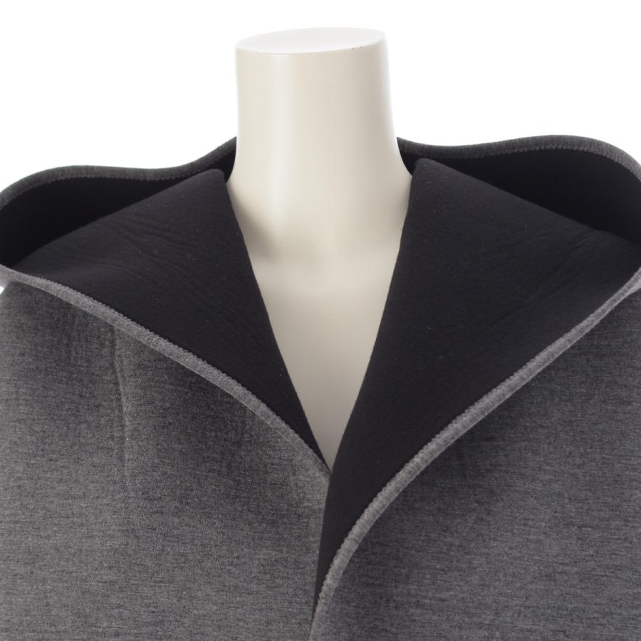 美品✨ebure エブール ボンディング フーデッドコート 黒 グレー　36 美品*ebure エブール ボンディング フーデッドコート 黒 グレー36 美品