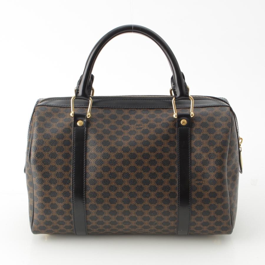 CELINE（セリーヌ） PVC 黒マカダム トリオンフ ミニ ボストンバッグ