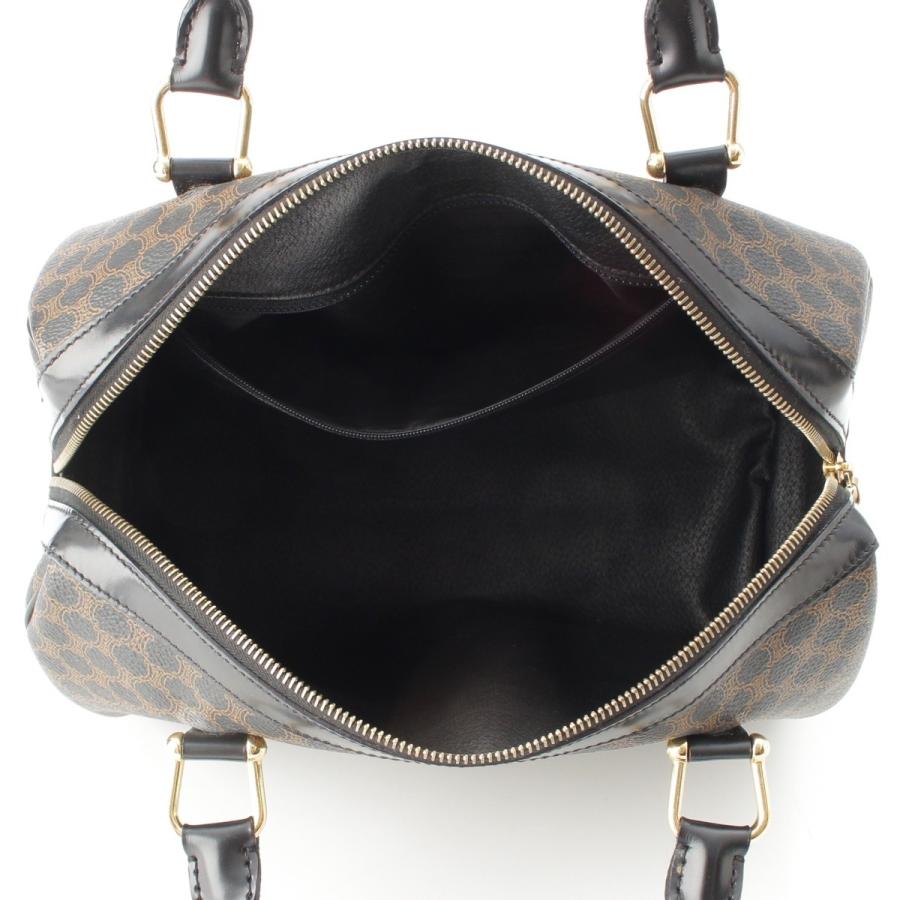 【美品】セリーヌ ブラックマカダム トリオンフ ボストンバッグ PVC CELINE（セリーヌ） PVC 黒マカダム トリオンフ ミニ ボストンバッグ