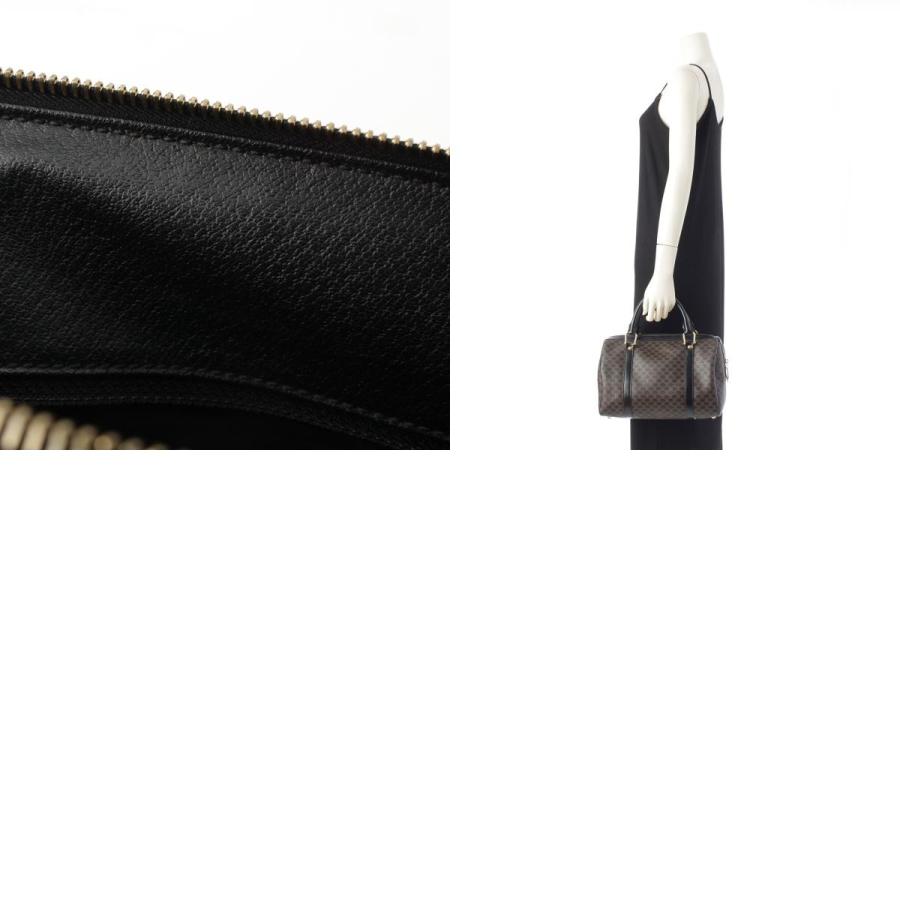 【美品】セリーヌ ブラックマカダム トリオンフ ボストンバッグ PVC CELINE（セリーヌ） PVC 黒マカダム トリオンフ ミニ ボストンバッグ