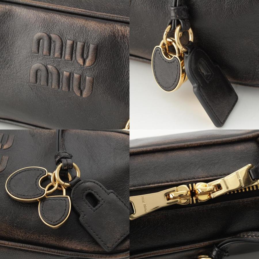 【極美品】MIU MIU ミュウミュウ　ヴィンテージレザー　ハンドバッグ miu miu（ミュウミュウ） 2025 ナッパレザー ヴィンテージ加工 ボー