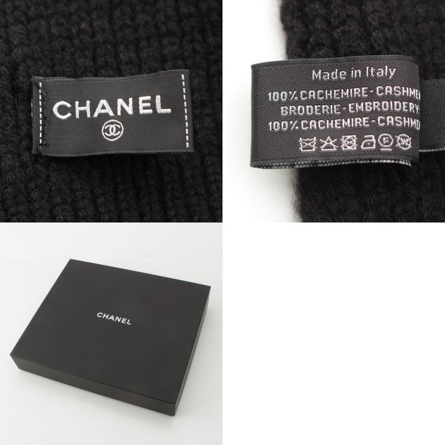 CHANEL（シャネル） カシミヤ ココマーク CCロゴ マフラー ブラック