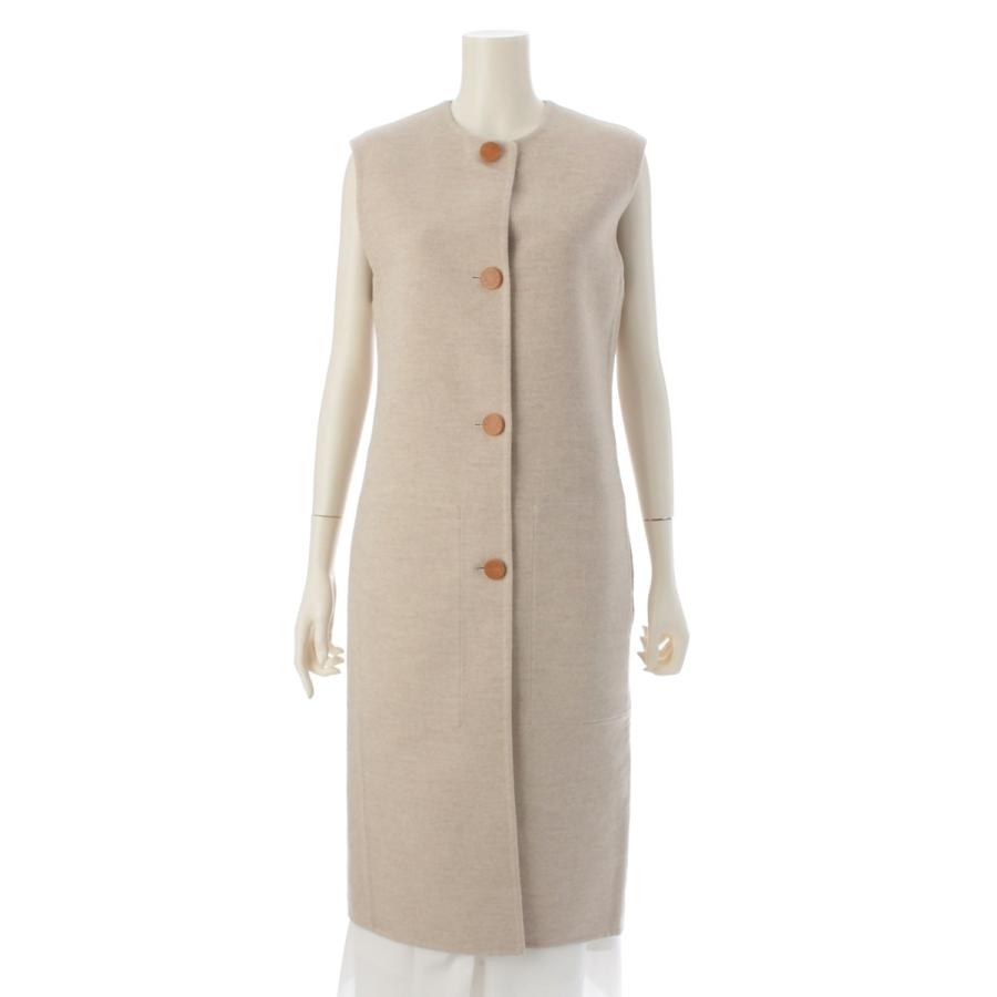 HERMES（エルメス） カシミヤ セリエボタン ロゴボタン ロング ジレ