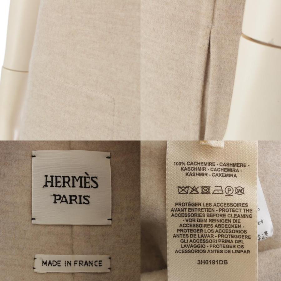 HERMES（エルメス） カシミヤ セリエボタン ロゴボタン ロング ジレ