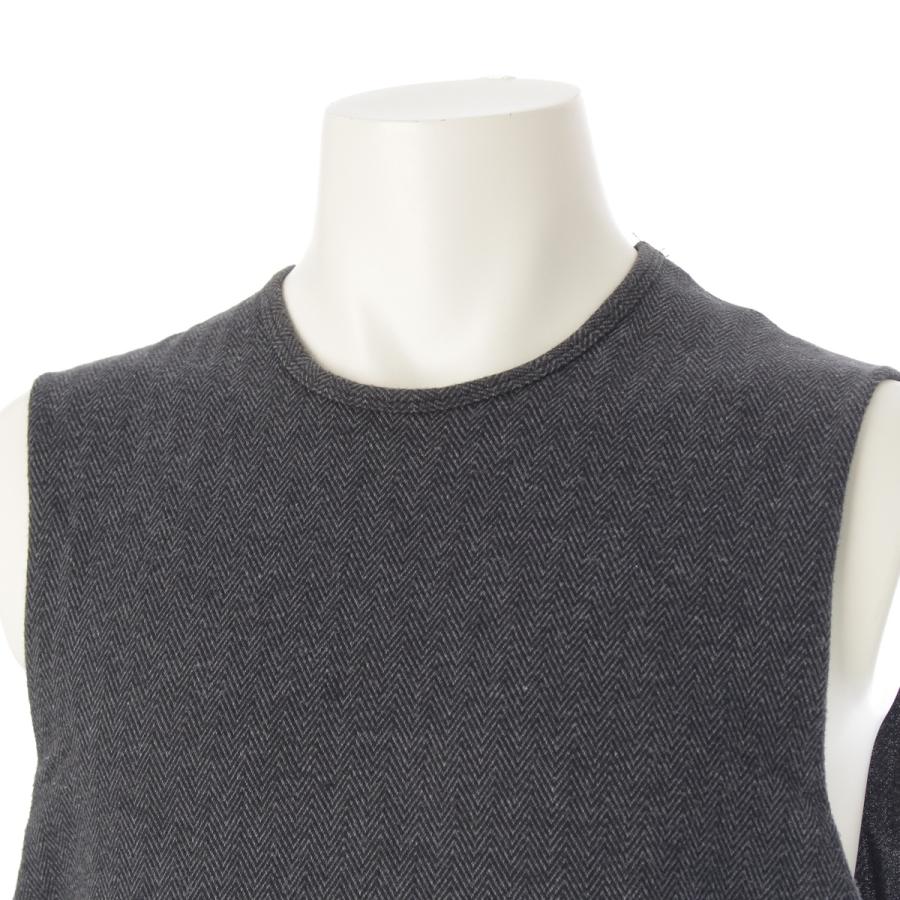 ラフシモンズ 1999 99AW コットン ヘリンボーン カットアウト ノースリーブ トップス グレー系 48【中古】 | RAF SIMONS | 04