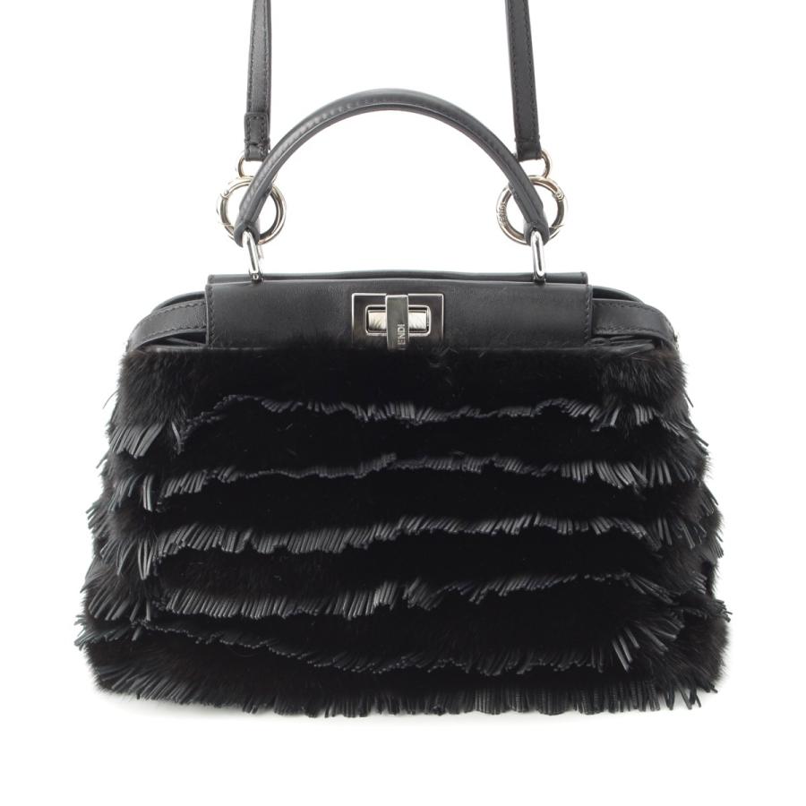 FENDI（フェンディ） ピーカブー ミニ ミンク ファー レザー フリンジ