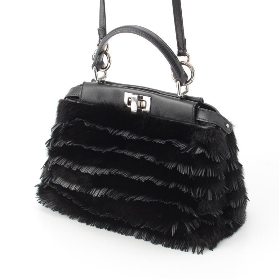 FENDI（フェンディ） ピーカブー ミニ ミンク ファー レザー フリンジ 