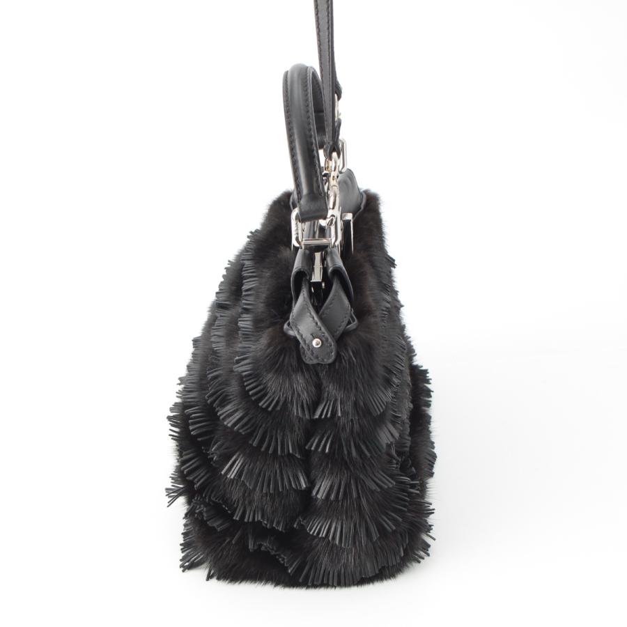 FENDI（フェンディ） ピーカブー ミニ ミンク ファー レザー フリンジ