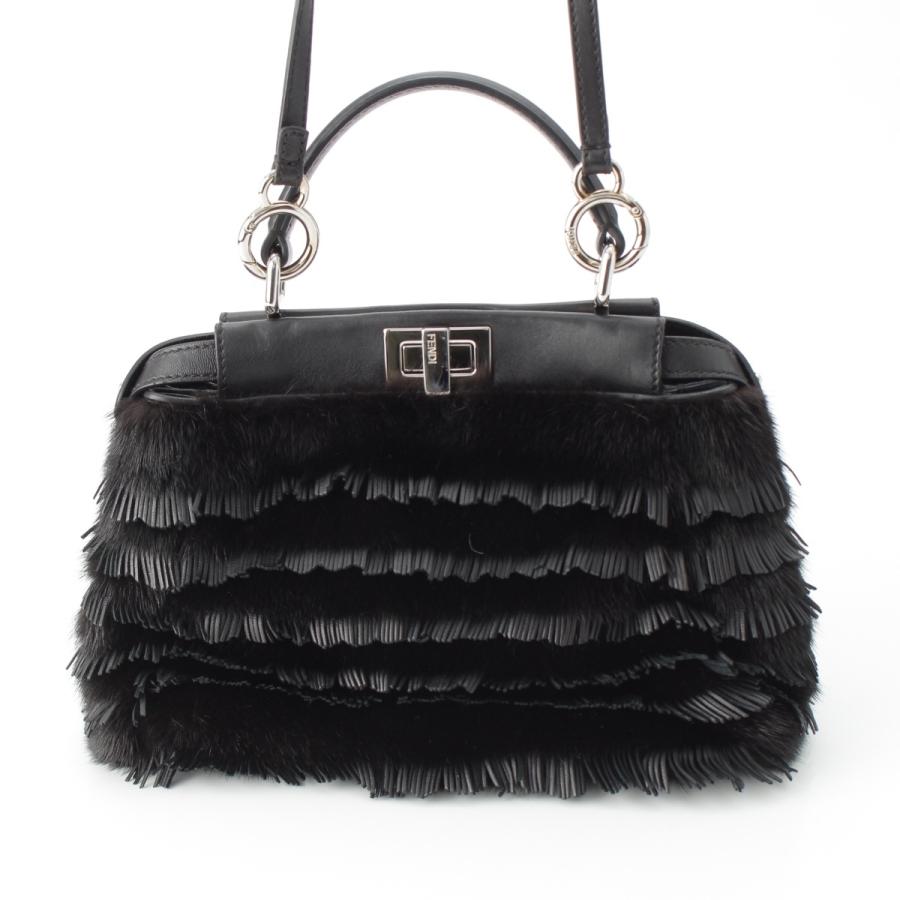 FENDI（フェンディ） ピーカブー ミニ ミンク ファー レザー フリンジ