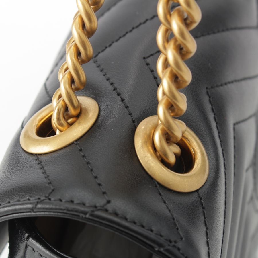 GUCCI グッチ　GGマーモント　キルティング　ミニチェーンショルダーバッグ GUCCI（グッチ） GGマーモント レザー キルティング チェーン