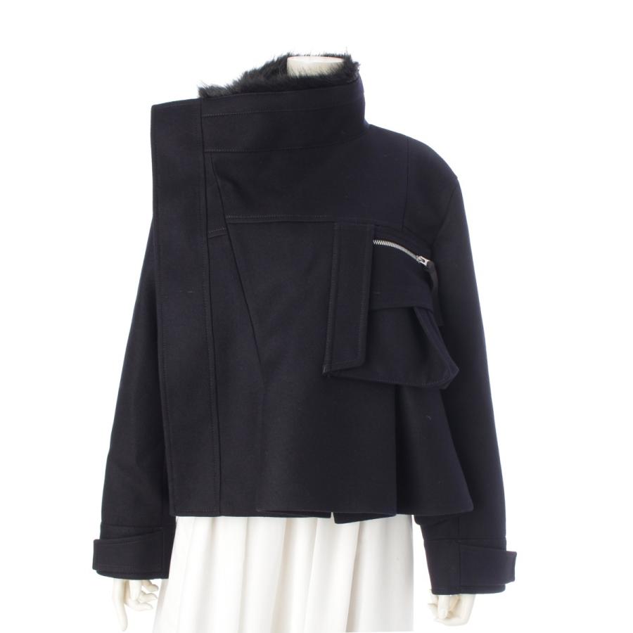 sacai（サカイ） 25AW ウール メルトン アシンメトリー ブルゾン 25