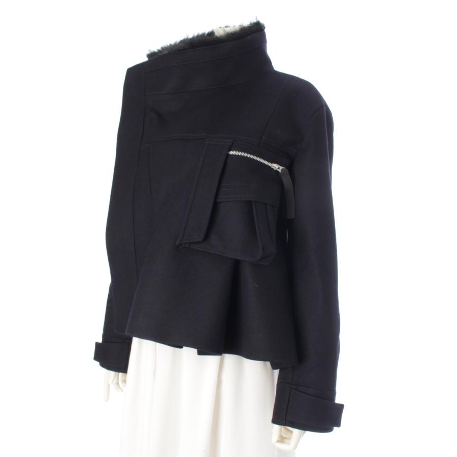 sacai（サカイ） 25AW ウール メルトン アシンメトリー ブルゾン 25