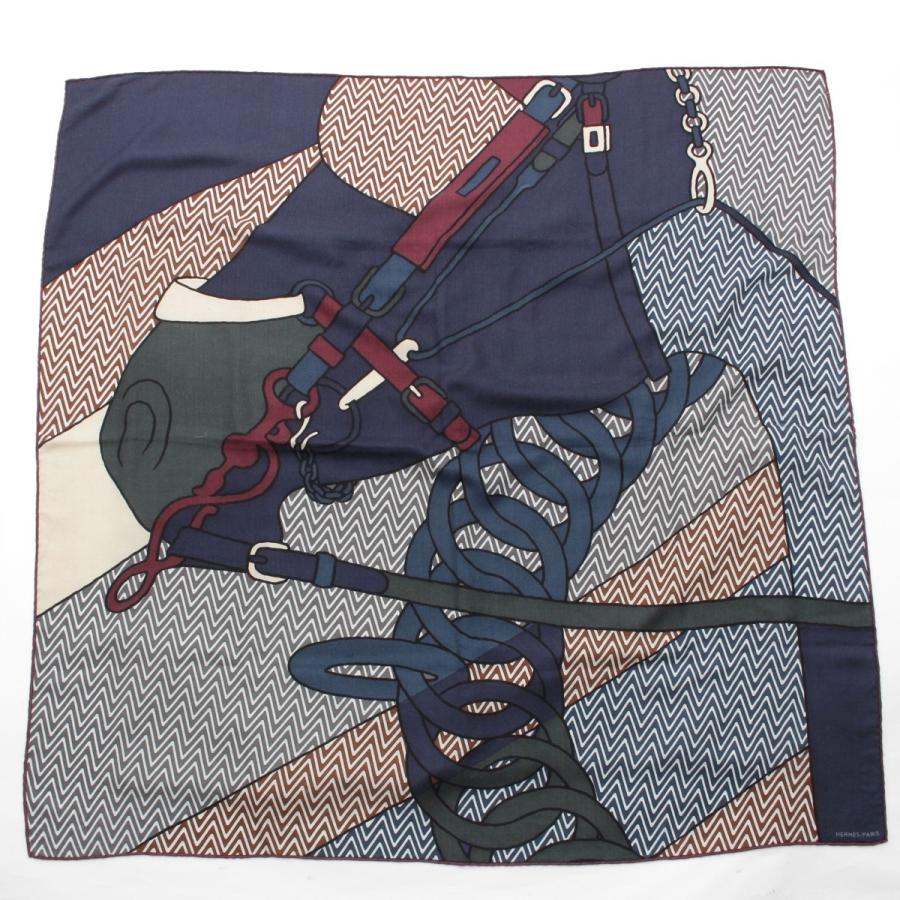HERMES（エルメス） シルク×カシミヤ カレ Harnais de ca cabriolet