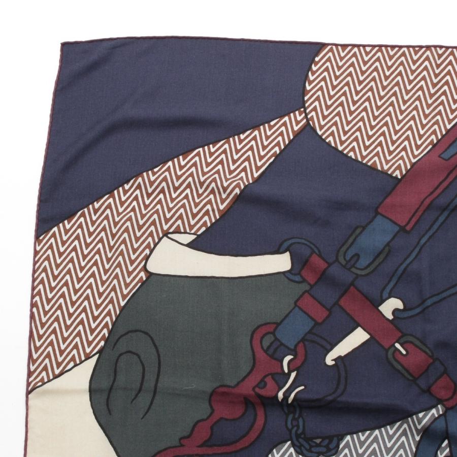 HERMES（エルメス） シルク×カシミヤ カレ Harnais de ca cabriolet