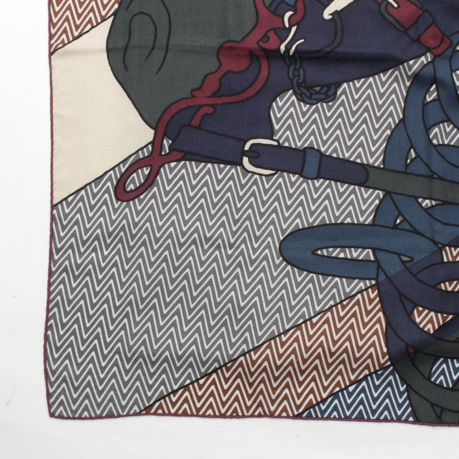HERMES（エルメス） シルク×カシミヤ カレ Harnais de ca cabriolet