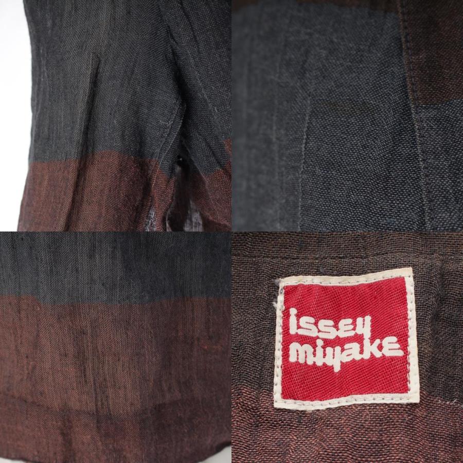 ISSEY MIYAKE（イッセイミヤケ） 70s 1979 単色タグ リネン ボーダー