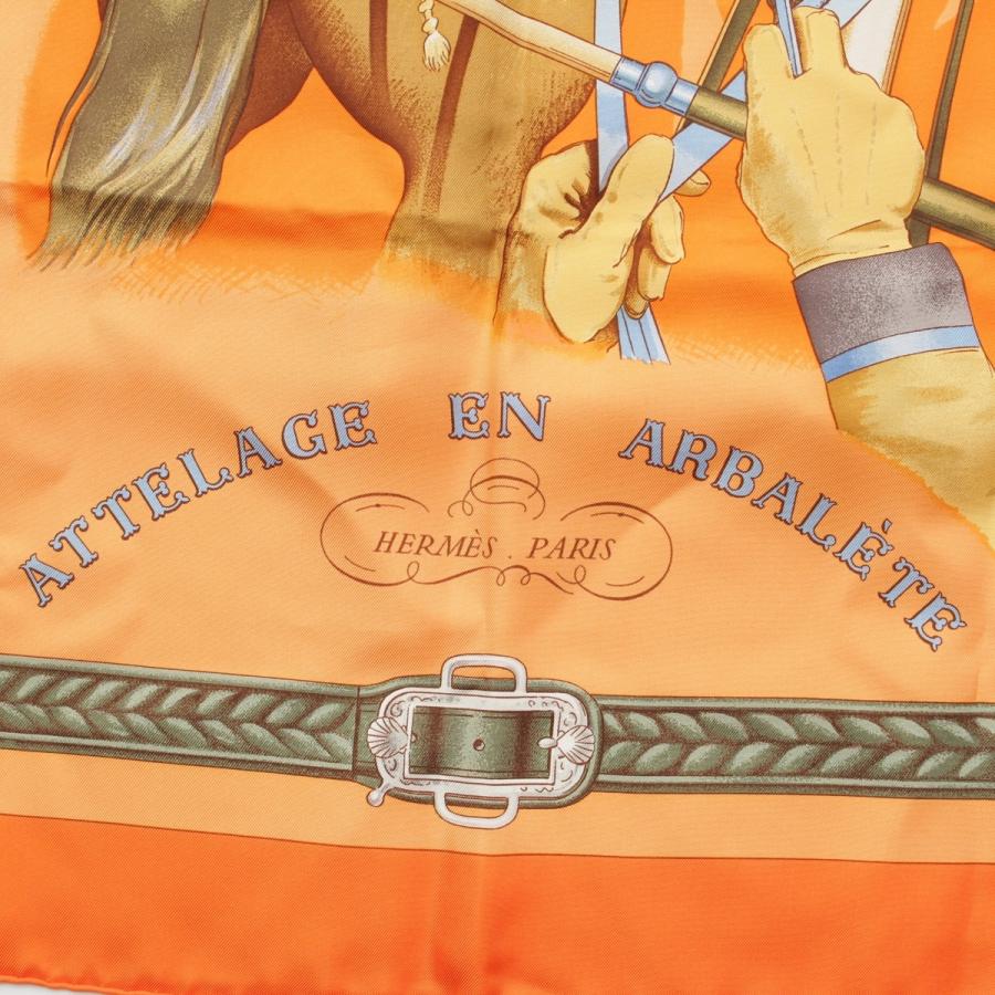 エルメス カレ90 シルク ATTELAGE EN ARBALETE 馬車弓形連結 スカーフ 