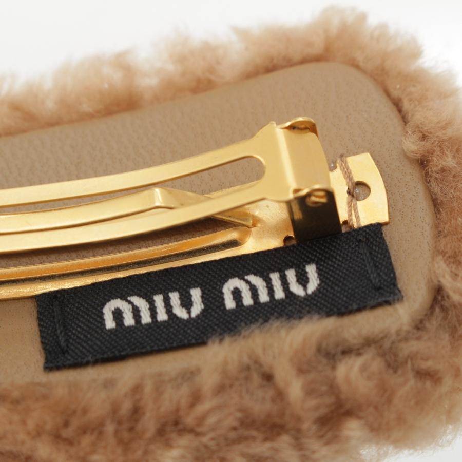 miu miu シアリングミトン ストラップ付き 未使用 miu miu（ミュウミュウ） シアリング ヘアクリップ ボア ヘアピン ヘア