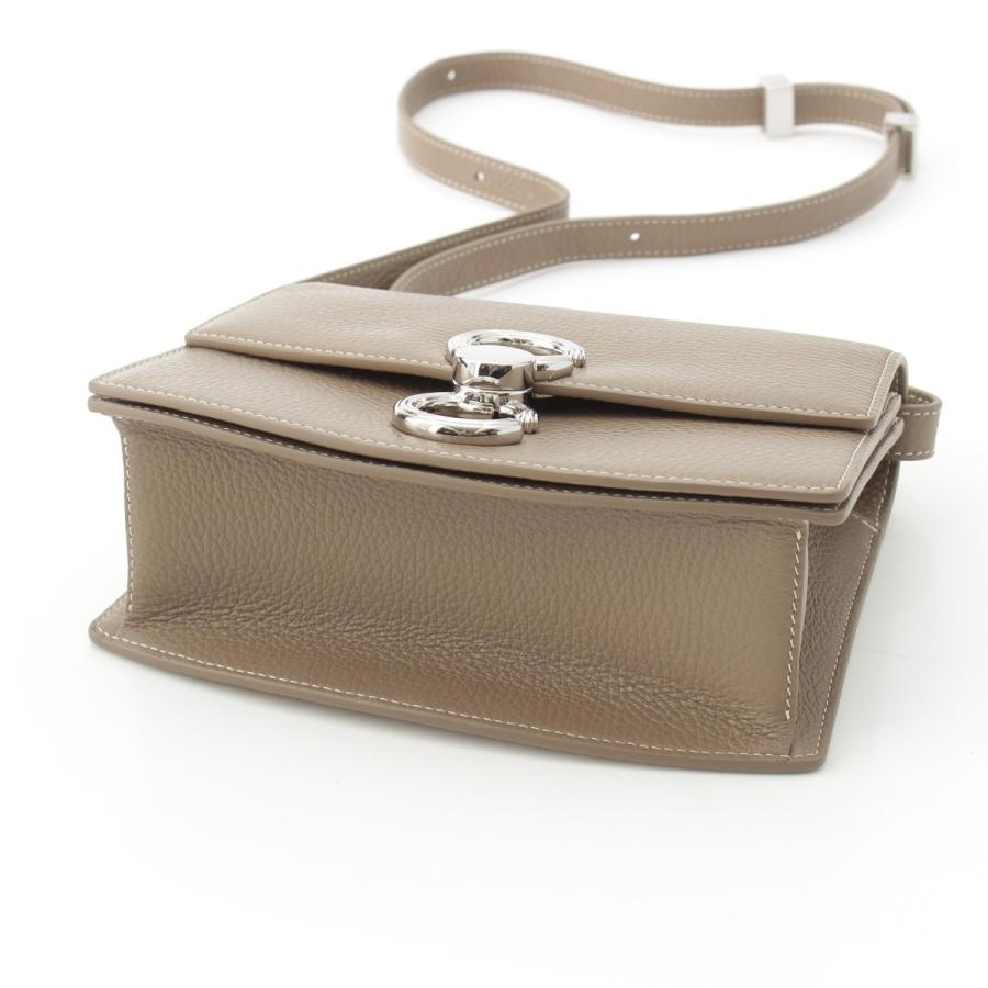 カフネ ペンデュラム レザー ショルダーバッグ グレージュ【中古】 Cafune（カフネ） ペンデュラム レザー ショルダーバッグ グレージュ