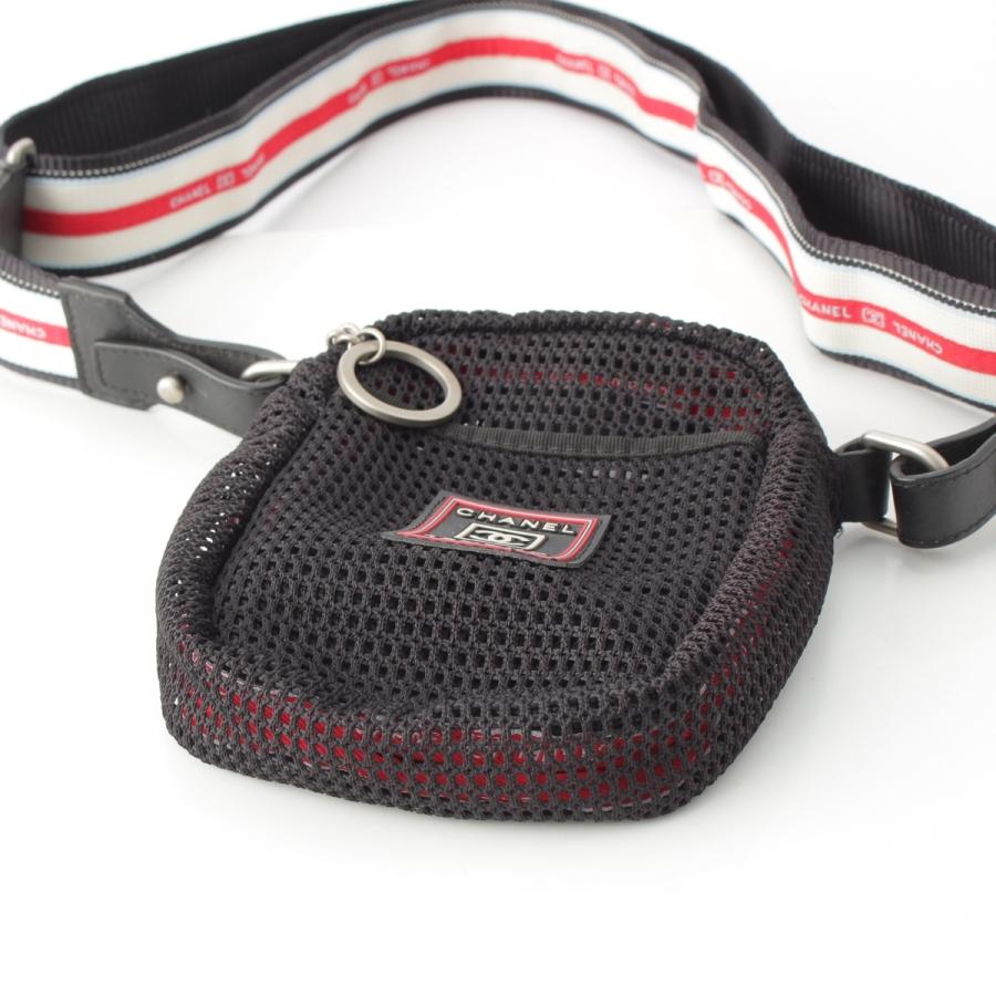 シャネル スポーツライン ロゴ メッシュ ショルダーバッグ ブラック【中古】_4