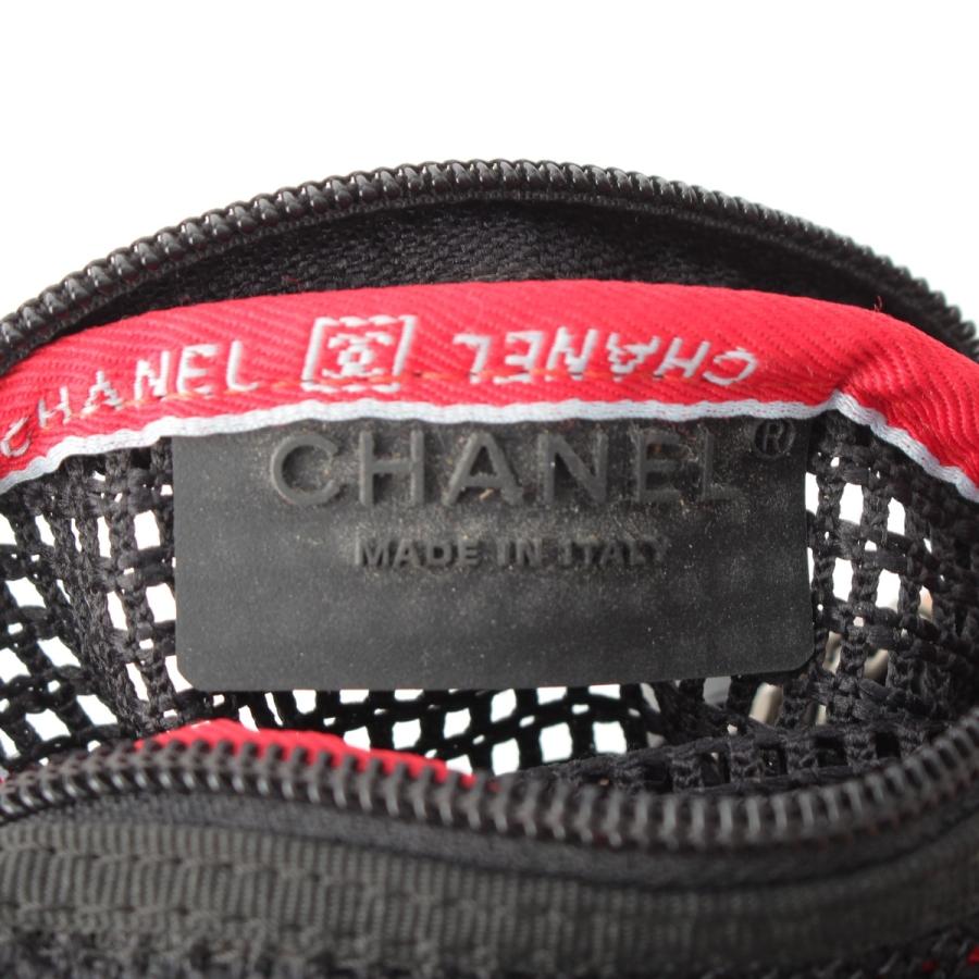 シャネル スポーツライン ロゴ メッシュ ショルダーバッグ ブラック【中古】_6