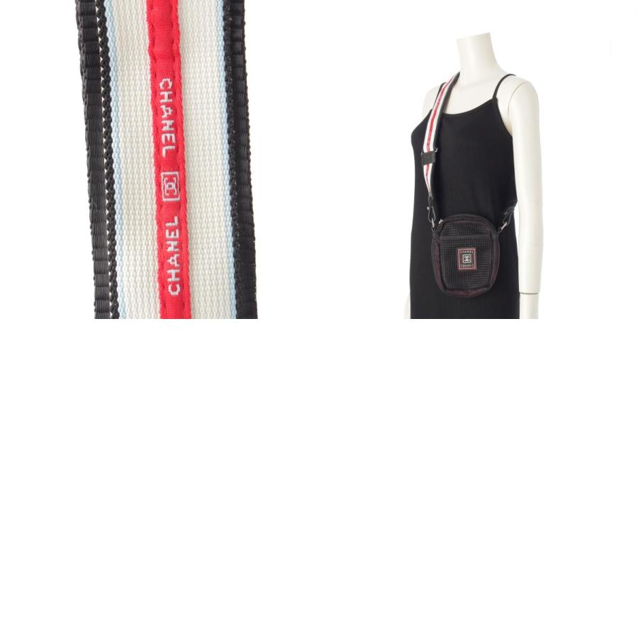 シャネル スポーツライン ロゴ メッシュ ショルダーバッグ ブラック【中古】_9