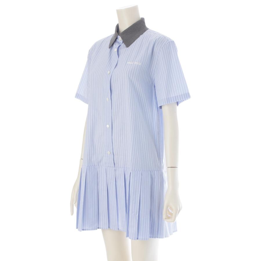 miu miu（ミュウミュウ） 24SS コットン ストライプ ポプリンドレス