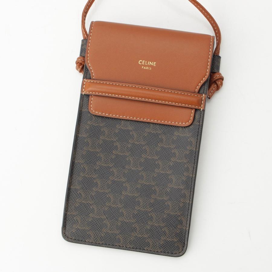 CELINE（セリーヌ） トリオンフ レザー ショルダー スマホ 携帯ケース 