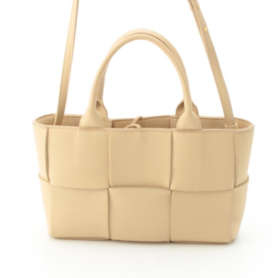 ボッテガヴェネタ レザー マキシイントレチャート ミニ アルコ 2WAY ハンドバッグ 709337 ベージュ【中古】_2