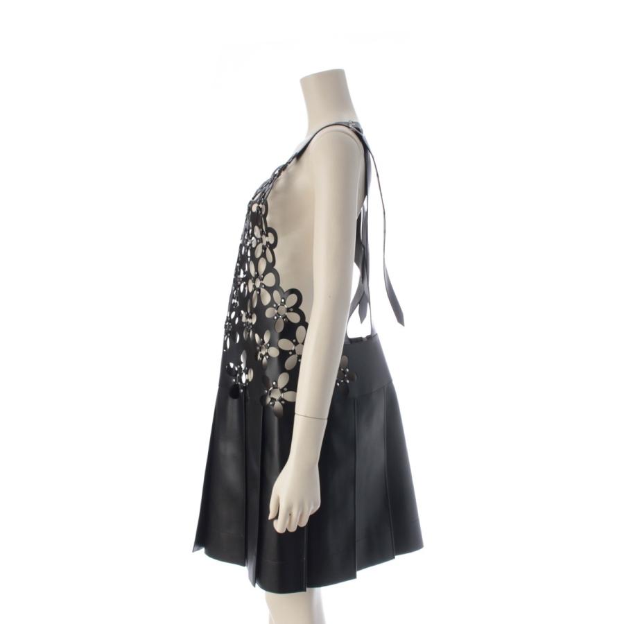 ノワールケイニノミヤ AD2025 Flower Leather OP レザー フラワー ノースリーブ ワンピース 3P-A001-051 ブラック XS【中古】_2