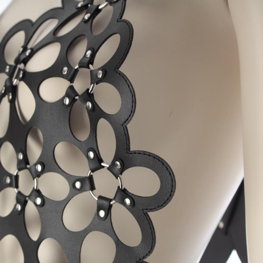 ノワールケイニノミヤ AD2025 Flower Leather OP レザー フラワー ノースリーブ ワンピース 3P-A001-051 ブラック XS【中古】_6