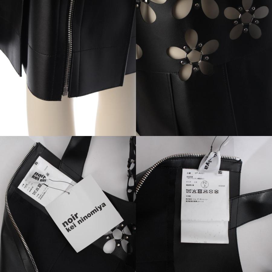 ノワールケイニノミヤ AD2025 Flower Leather OP レザー フラワー ノースリーブ ワンピース 3P-A001-051 ブラック XS【中古】_8
