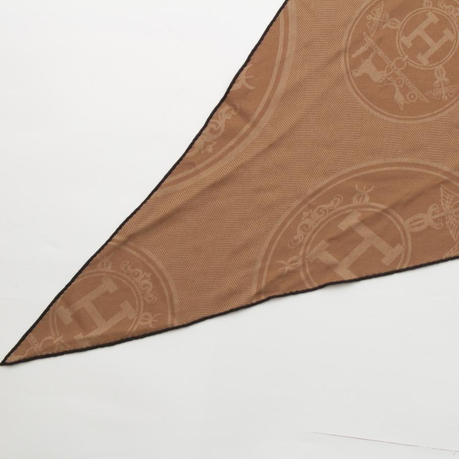 エルメス ロザンジュ ニューリブリス カシミヤ スカーフ ブラウン【中古】