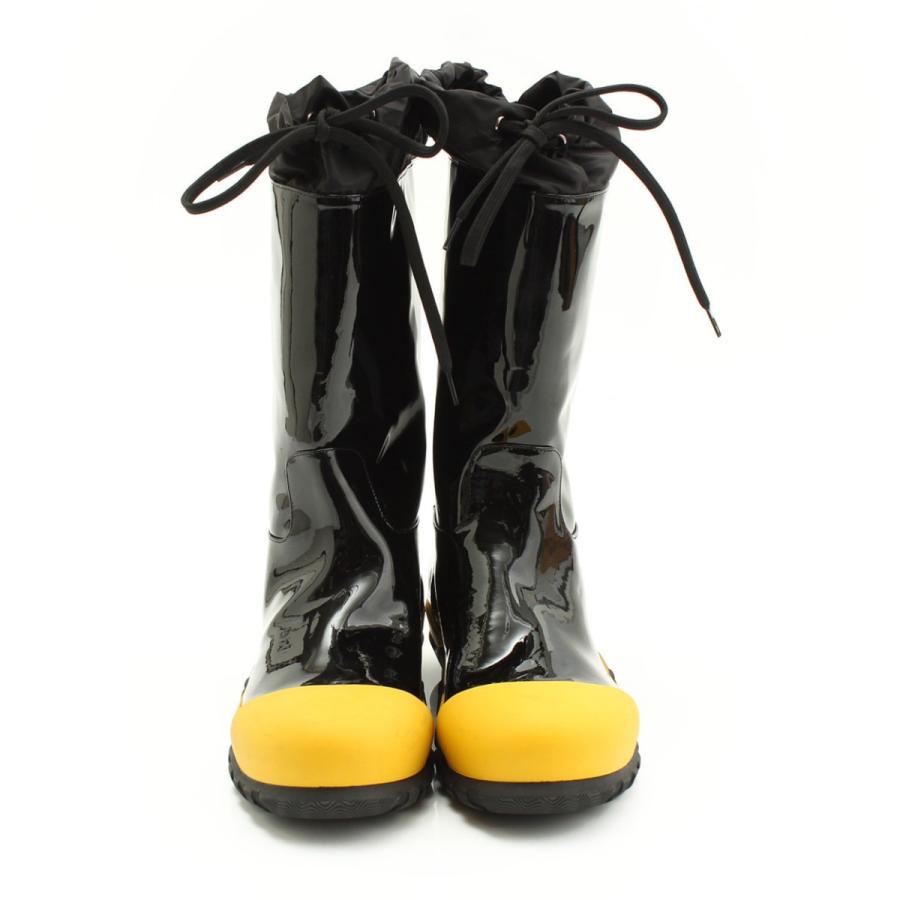 ミュウミュウ】Miu Miu エナメル レインブーツ ブラック×イエロー 37 