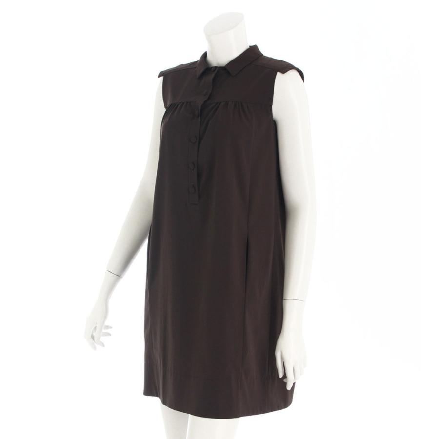 格安新品 フォクシーニューヨーク Foxey New York ボックスプティドレス ノースリーブ ワンピース ブラウン 38 中古 正規品保証 ワンピース Panero Shop