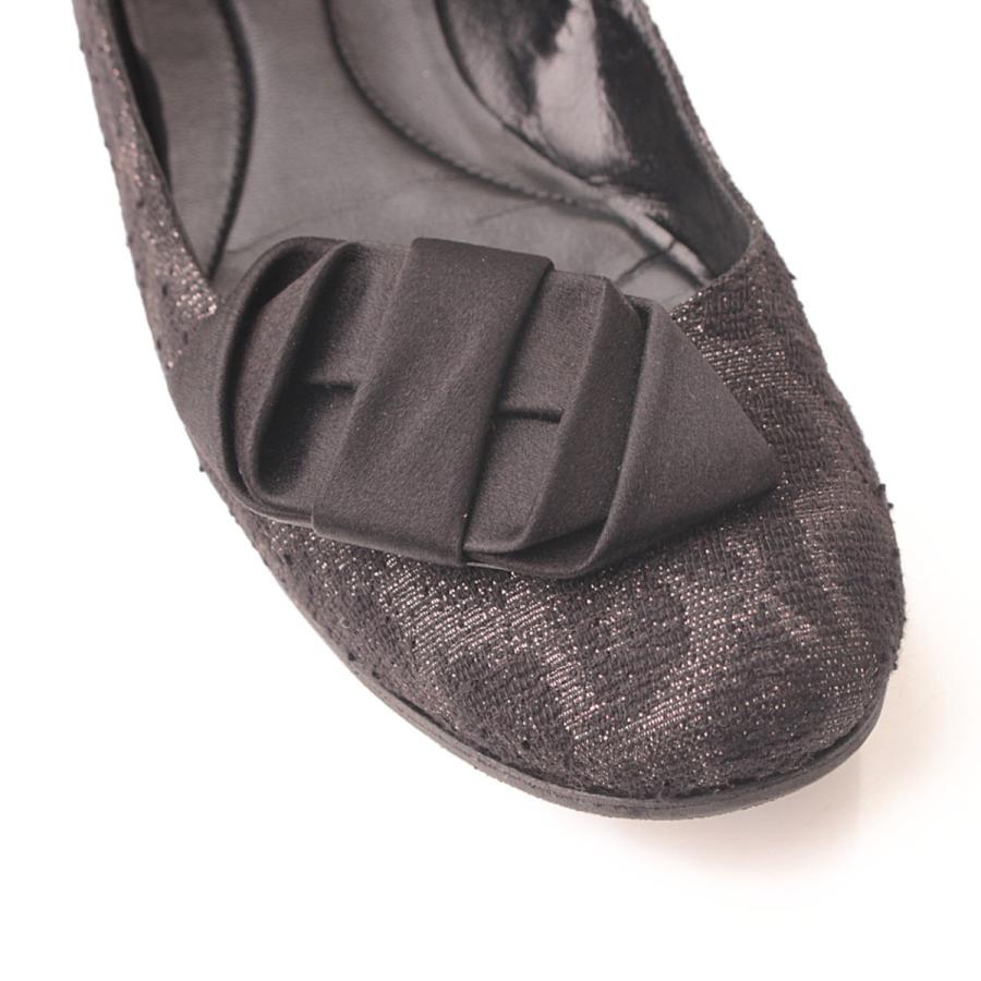 ロド】RODO リボン フラットシューズ パンプス ブラック 37 【中古 
