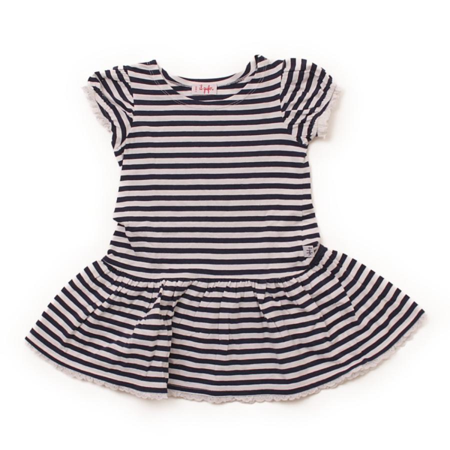 イルグッフォ】IL GUFO キッズ 子供服 ボーダー ワンピース ネイビー 