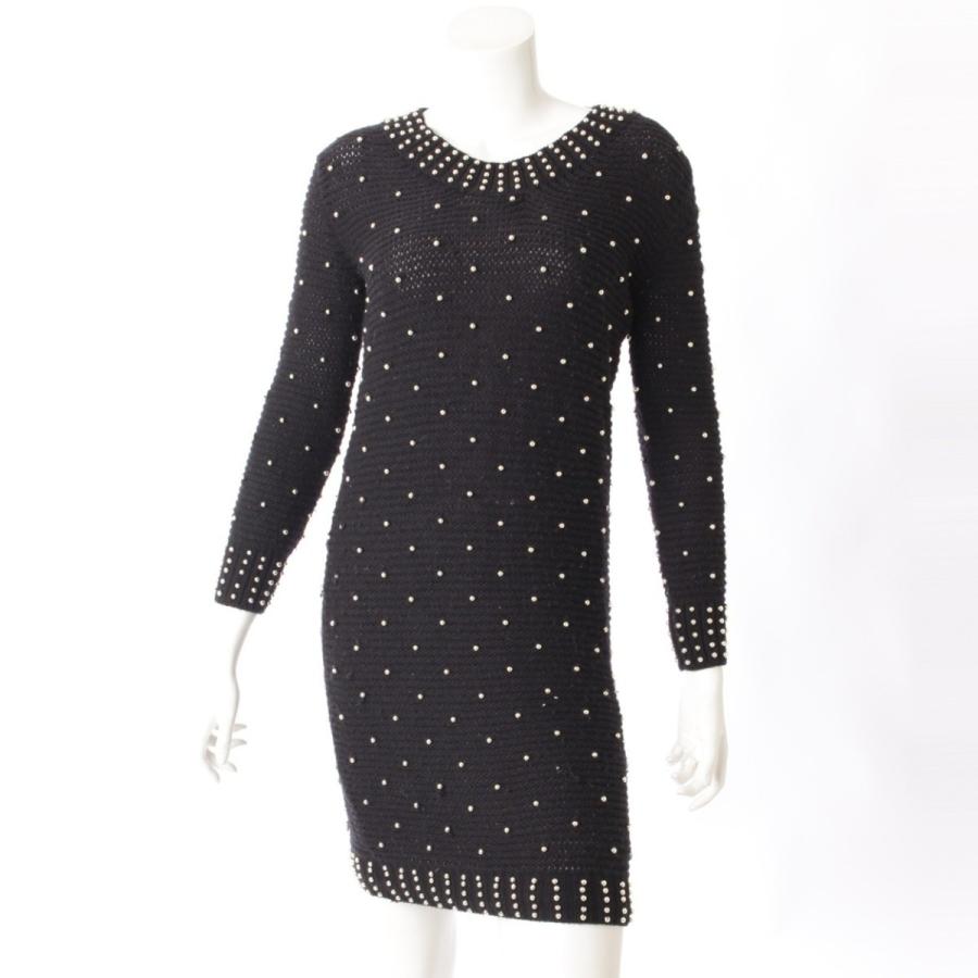 シーバイクロエ】SEE BY CHLOE ビーズ ニット ワンピース ブラック 38  