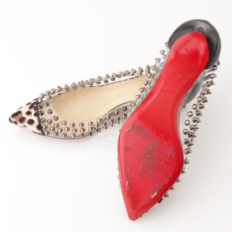 クリスチャン ルブタン】Christian Louboutin スパイク クリア ハラコ 