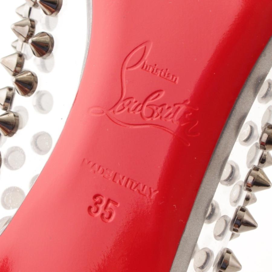クリスチャン ルブタン】Christian Louboutin スパイク クリア ハラコ 