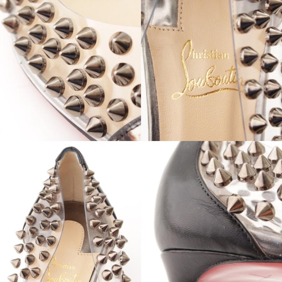 クリスチャン ルブタン】Christian Louboutin スパイク クリア ハラコ 